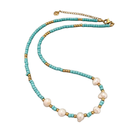 turquoise- pearl necklace